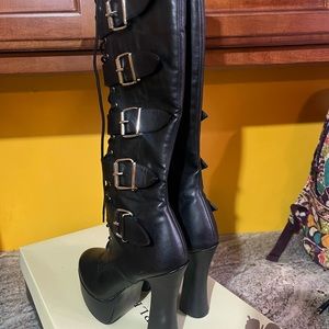 ELECTRA-2042 Pleaser Knee High 5 inch heel boots